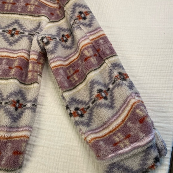 Simply Southern Aztec Gray Sweatshirt Shacket Jacket Sherpa Fleece Medium - Picture 13 of 16